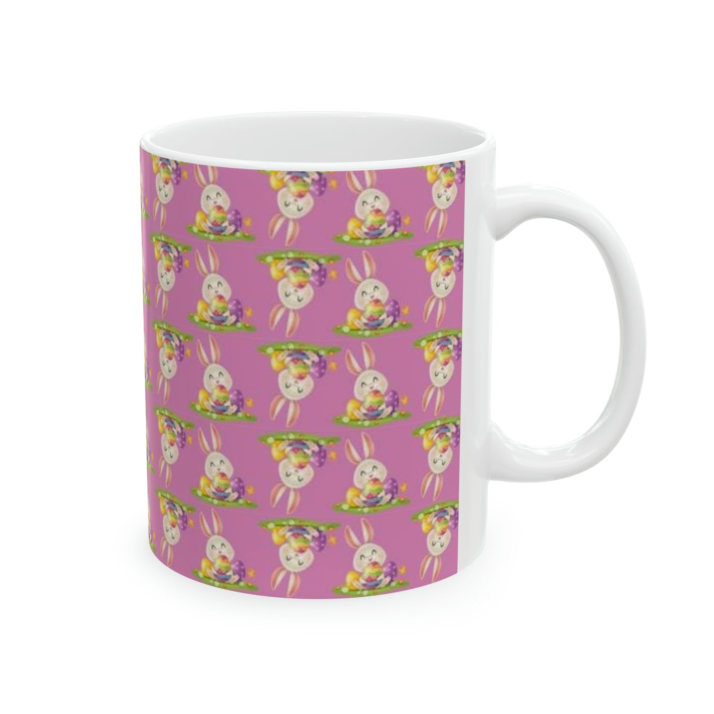 Easter Bunny Pattern Ceramic Mug, 11oz