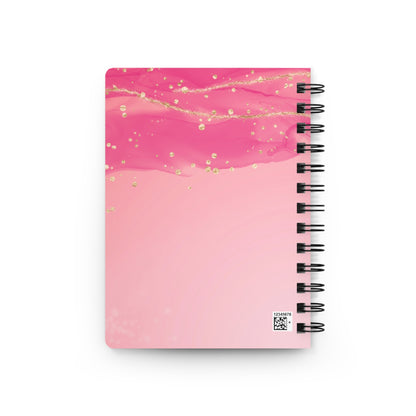 Pink Spiral Bound Journal with Flowers