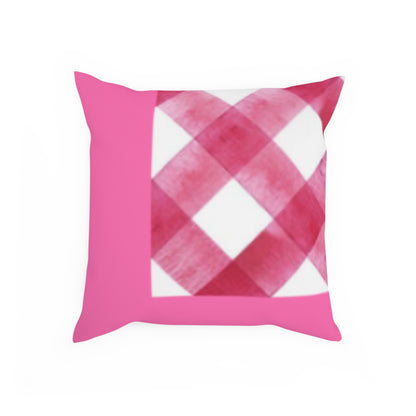 Christmas pink plaid cushion