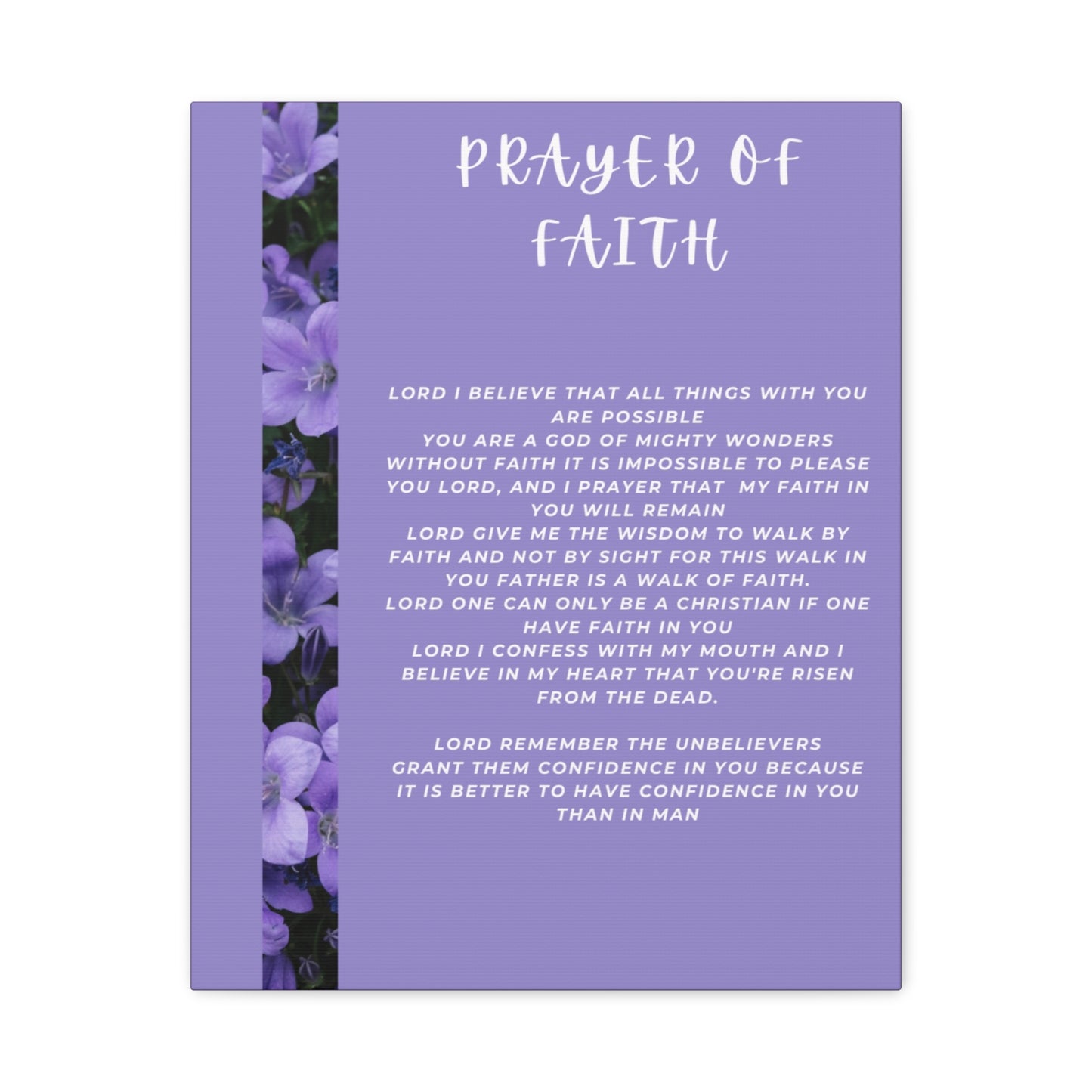 Prayer of faith Matte Canvas, Stretched, 1.25"