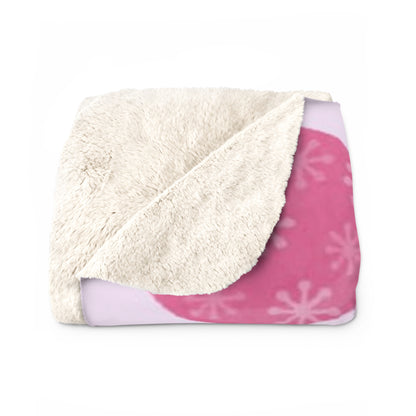 Pink Christmas Sherpa Fleece Blanket