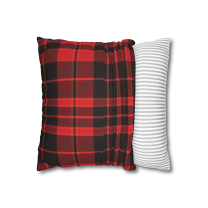 Plaid Spun Polyester Square Pillowcase