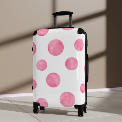 Pink & White Polka Dot Suitcase