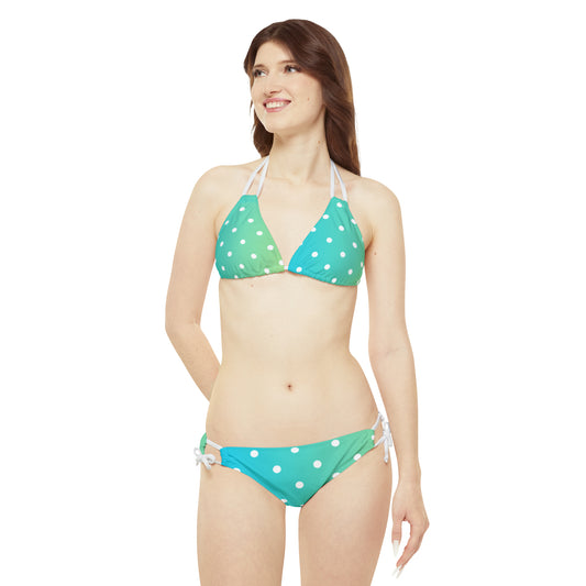 Strappy Polka Dot Bikini Set