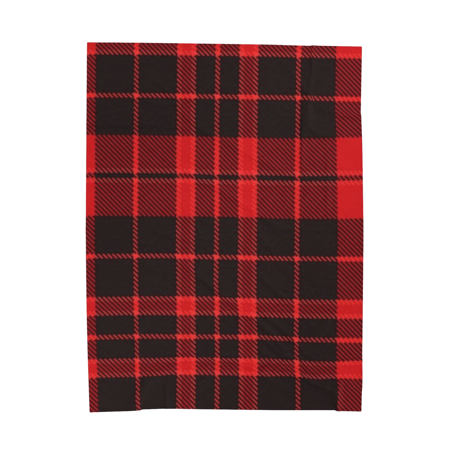 Velveteen Red & Black Plaid Plush Blanket