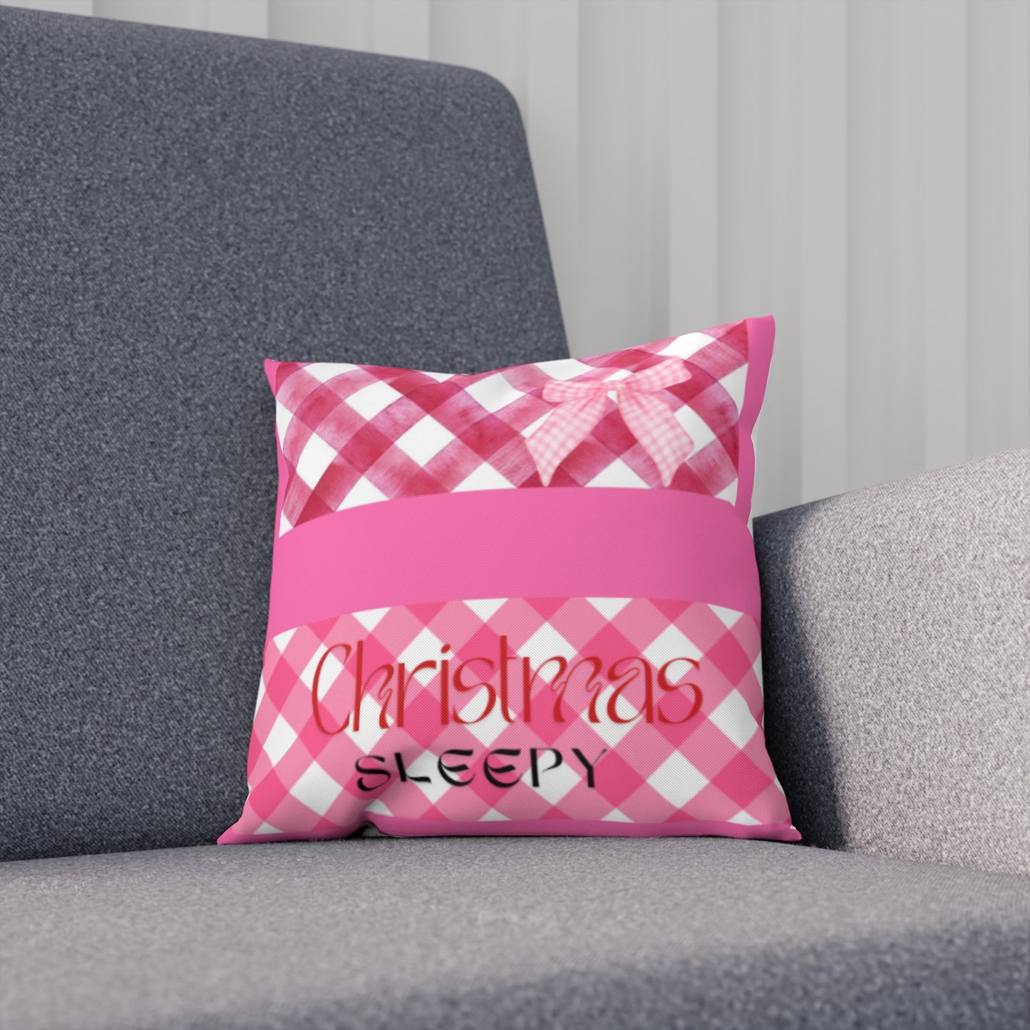 Christmas pink plaid Cushion