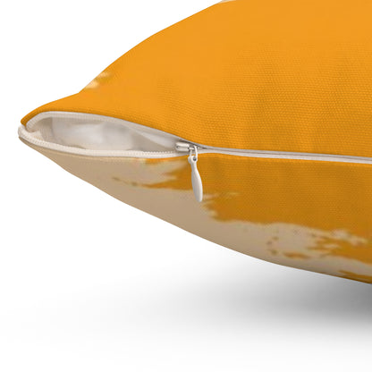 Yellow Polyester Square Pillow