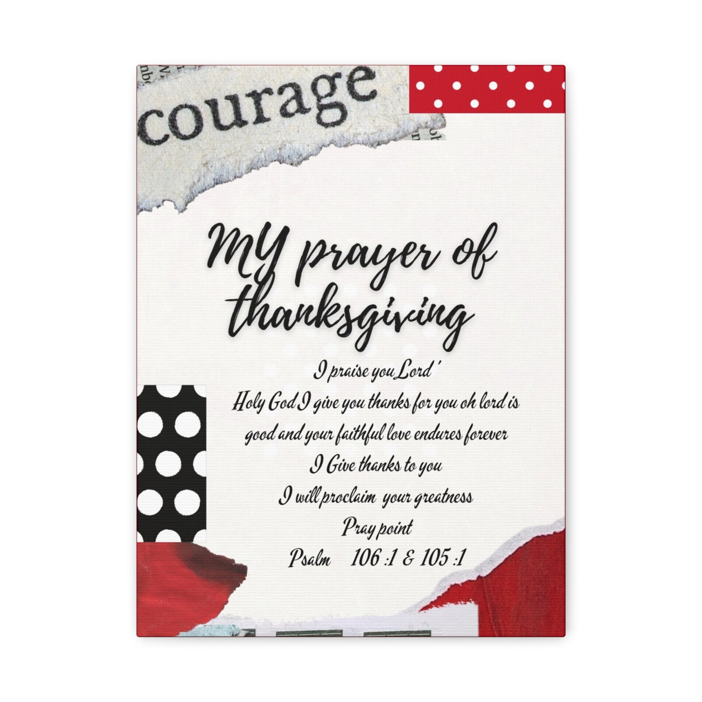 Thanksgiving Prayer Matte Canvas, Stretched, 1.25"