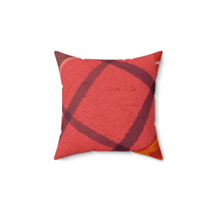 Red design Polyester Square Pillow