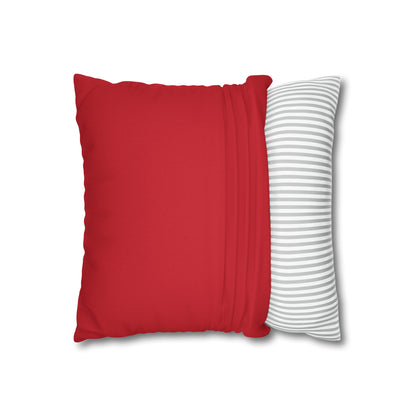 Red & White Plaid Spun Polyester Square Pillowcase