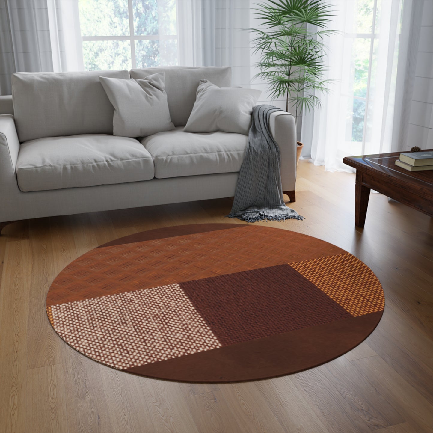 Stunning brown Round Rug