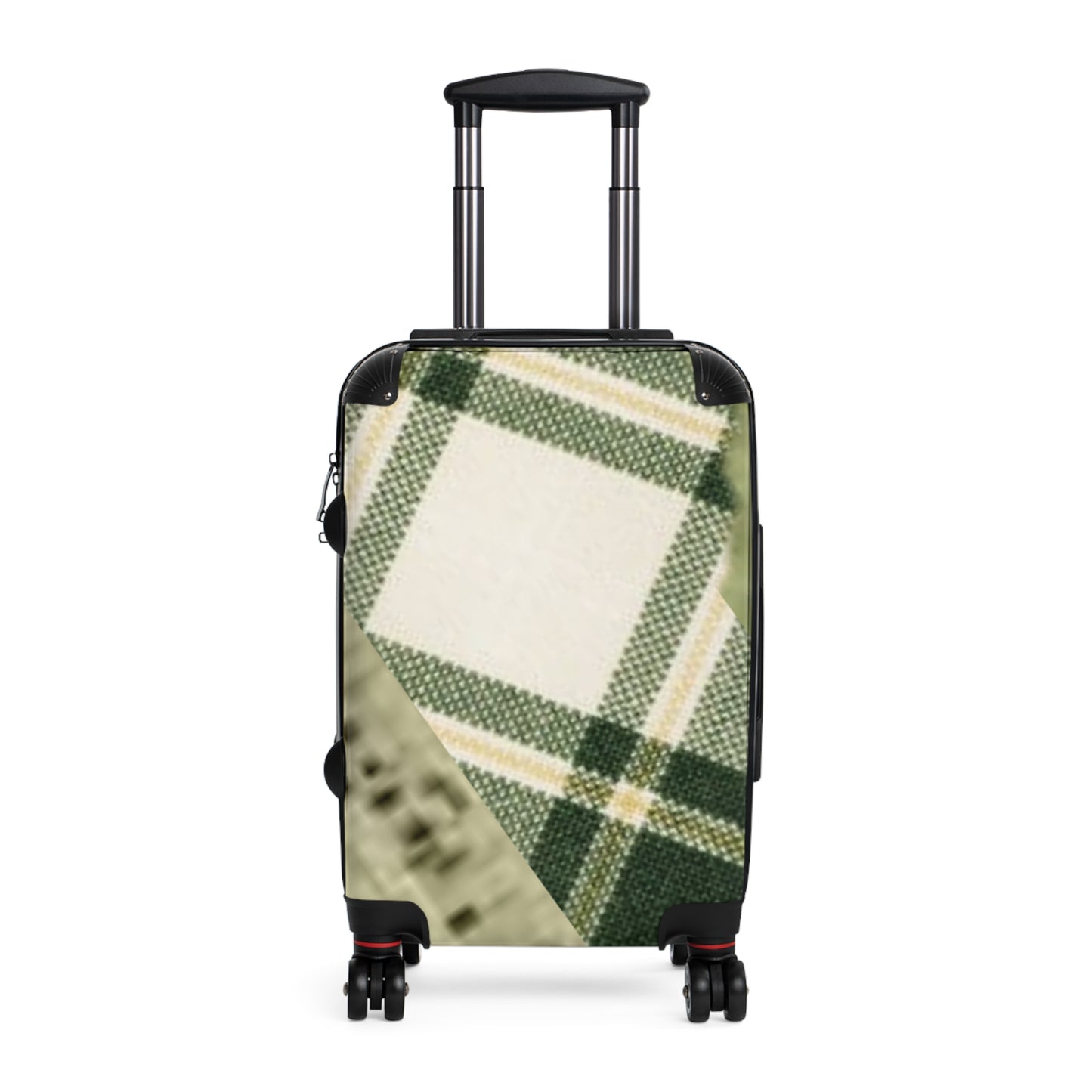 Green & White Plaid Suitcase