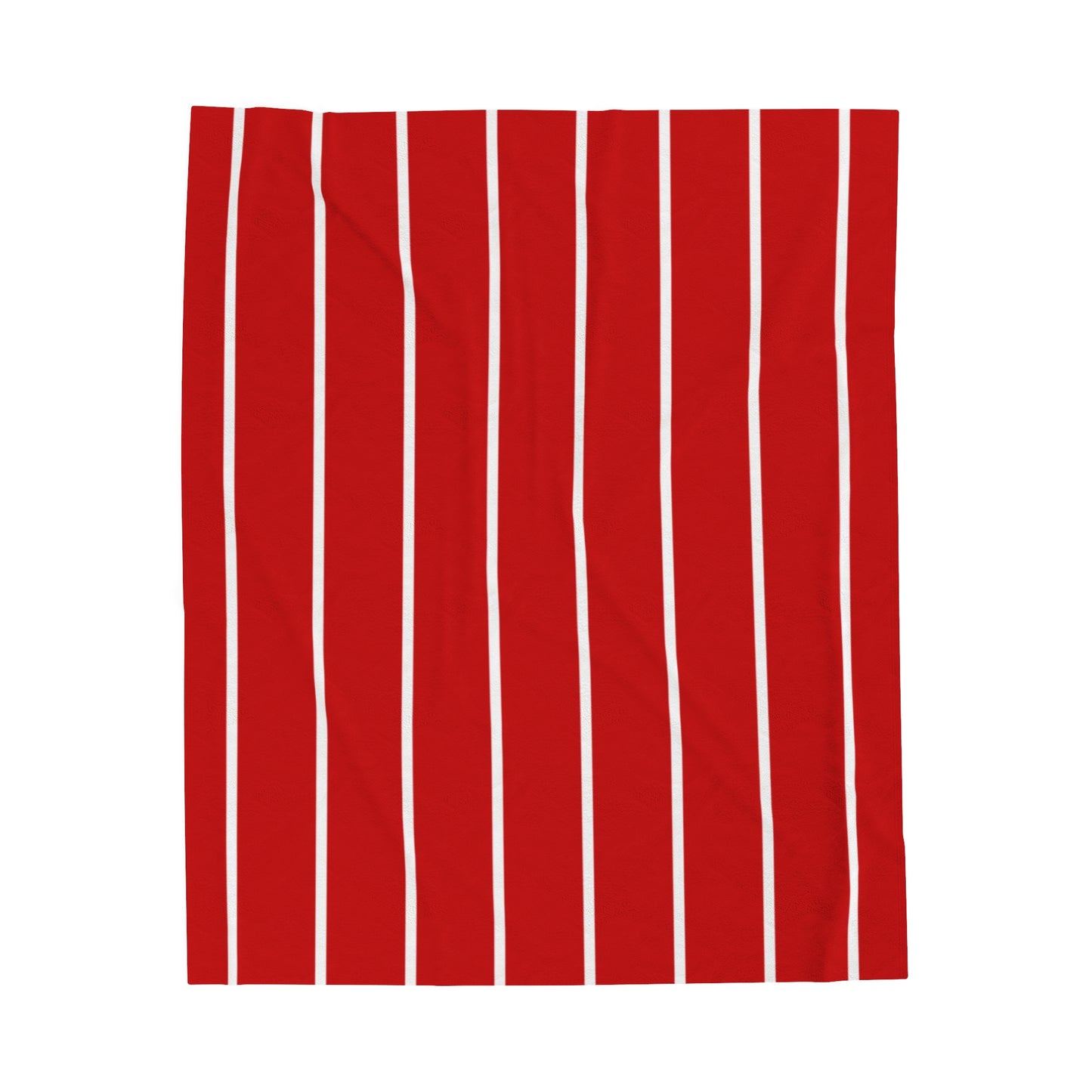 Red & White Stripe Velveteen Plush Blanket