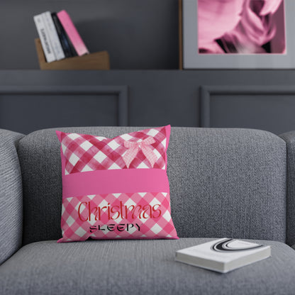 Christmas pink plaid Cushion