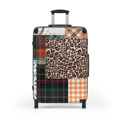 Stripe, Plaid and Animal Print Design Suitcase