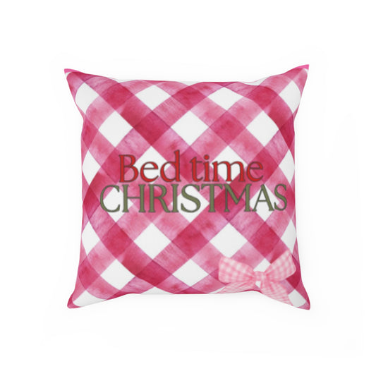 Christmas pink plaid cushion