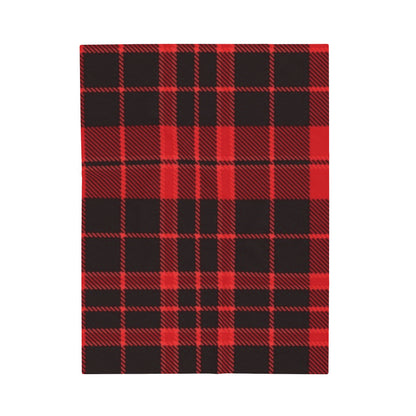 Velveteen Red & Black Plaid Plush Blanket