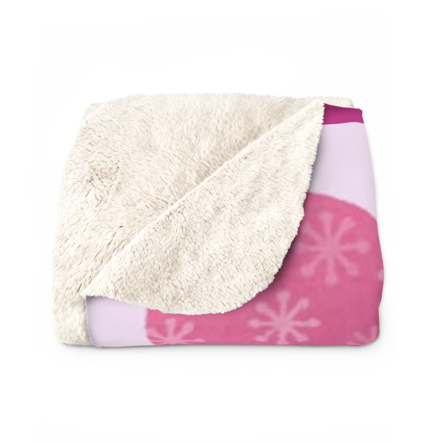 Pink Christmas Sherpa Fleece Blanket