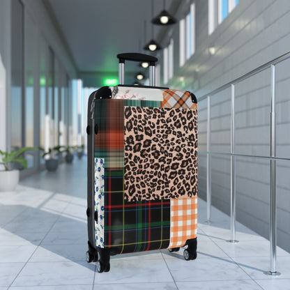 Stripe, Plaid and Animal Print Design Suitcase