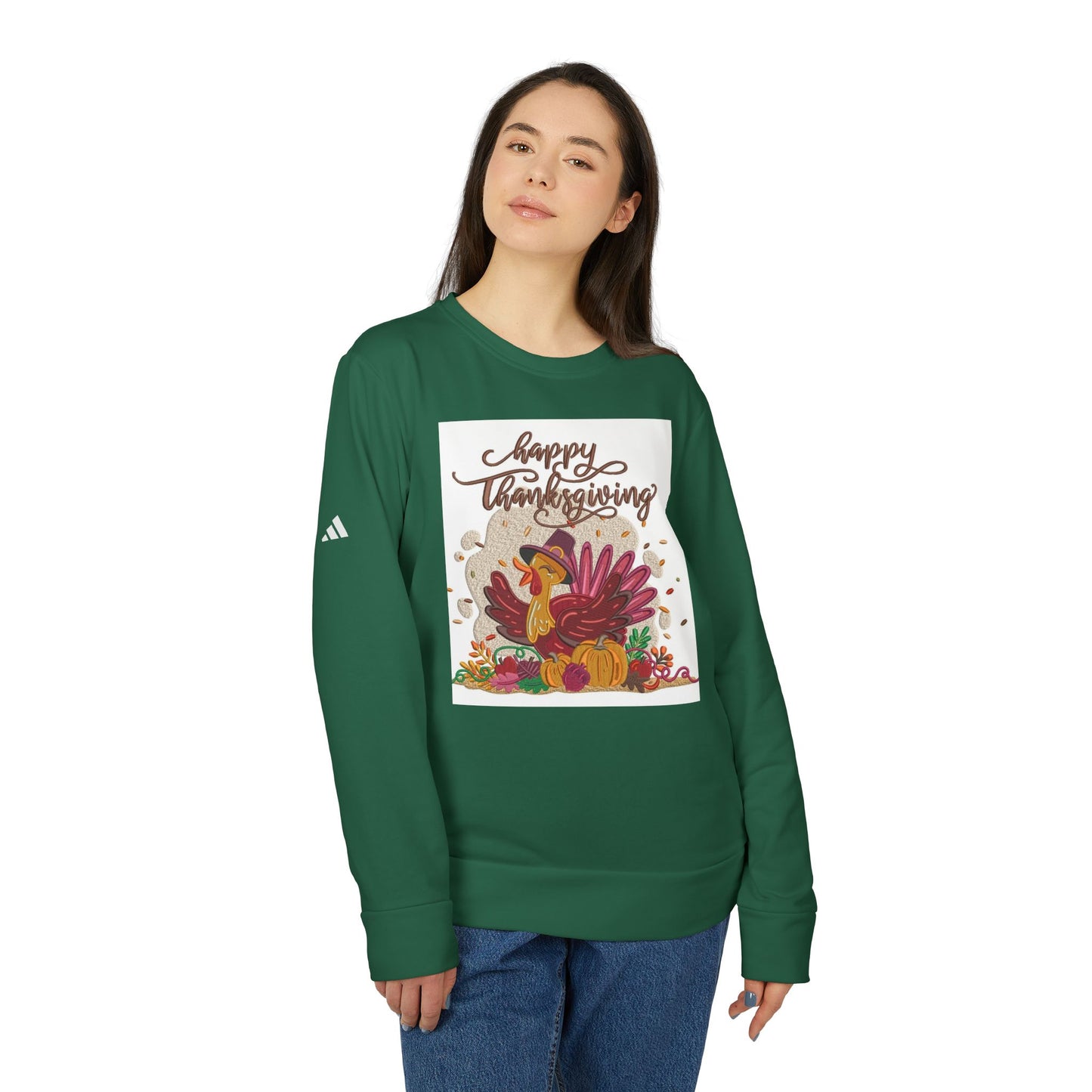 Happy Thanksgiving adidas Unisex Fleece Crewneck Sweatshirt