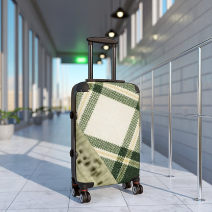 Green & White Plaid Suitcase