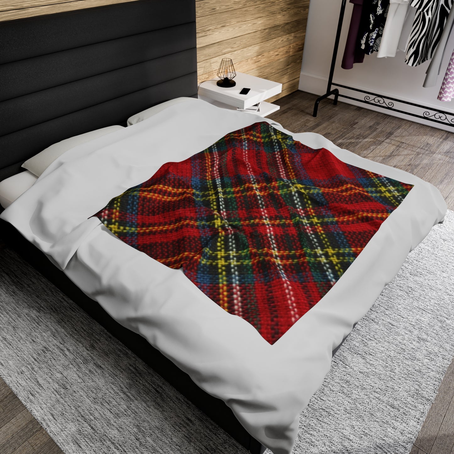 Velveteen Christmas Plaid Plush Blanket