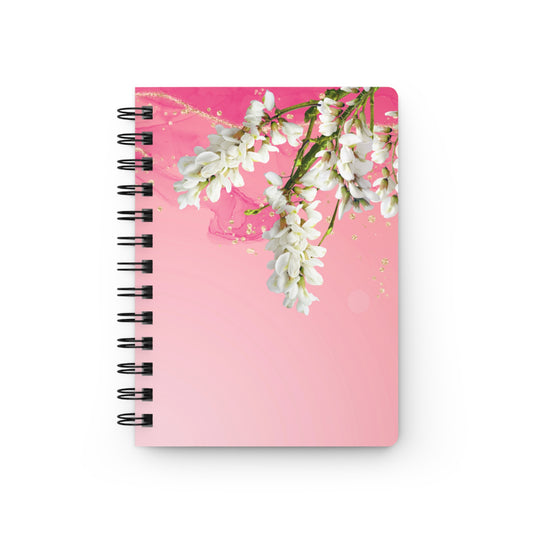 Pink Spiral Bound Journal with Flowers