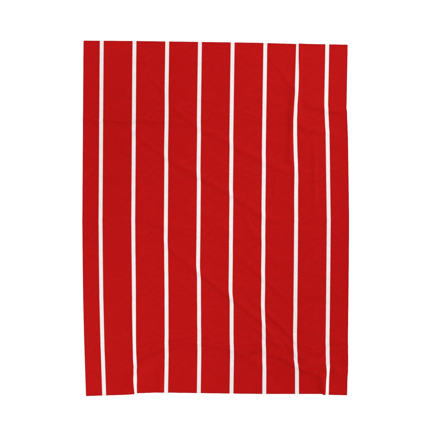 Red & White Stripe Velveteen Plush Blanket