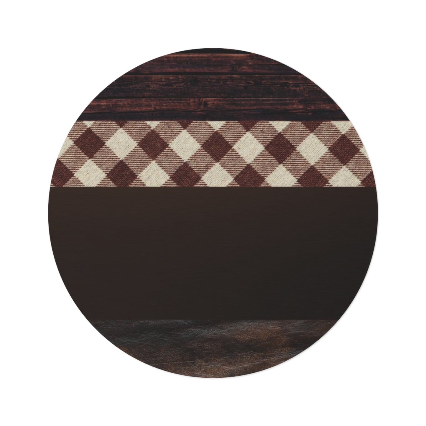 Brown Round Rug