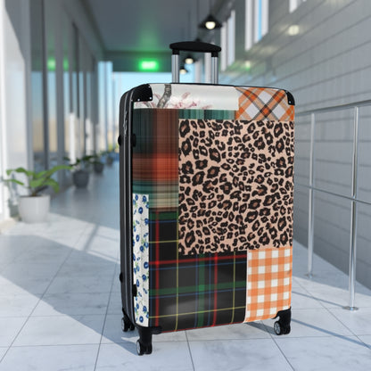 Stripe, Plaid and Animal Print Design Suitcase