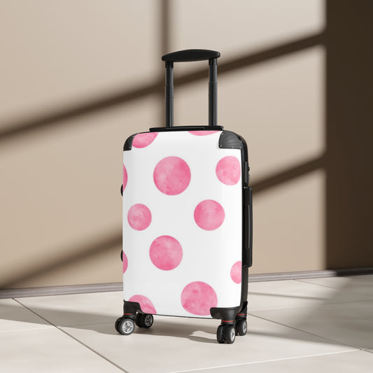 Pink & White Polka Dot Suitcase