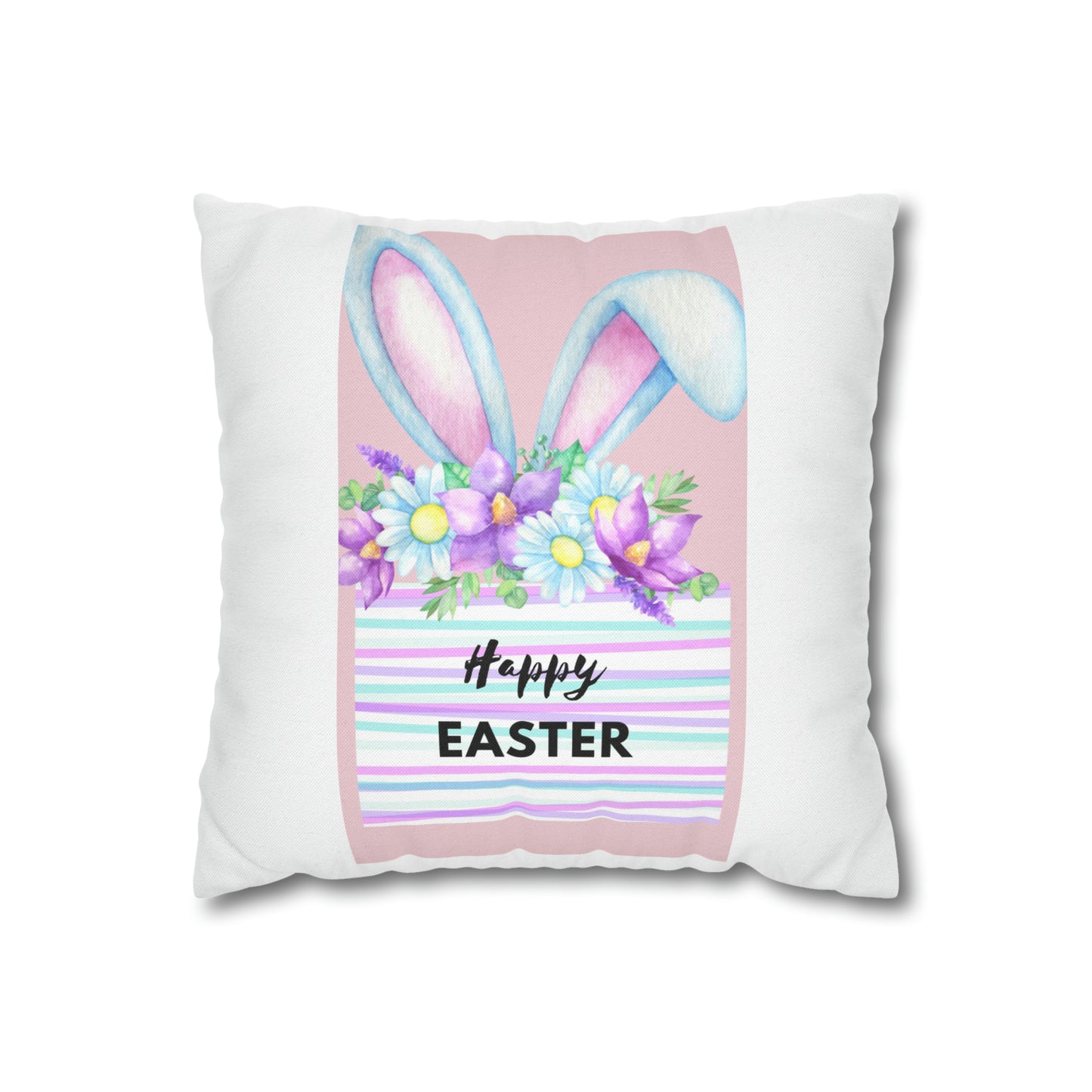 Spun Happy Easter Polyester Square Pillowcase