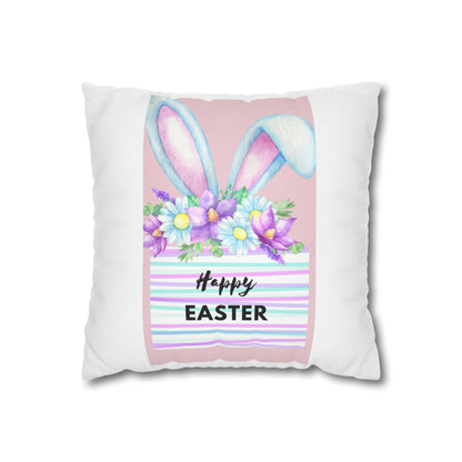 Spun Happy Easter Polyester Square Pillowcase