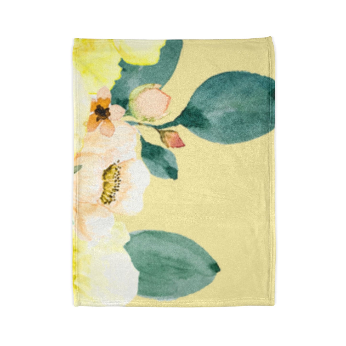 Yellow and Green flower Soft Polyester warm Blanket