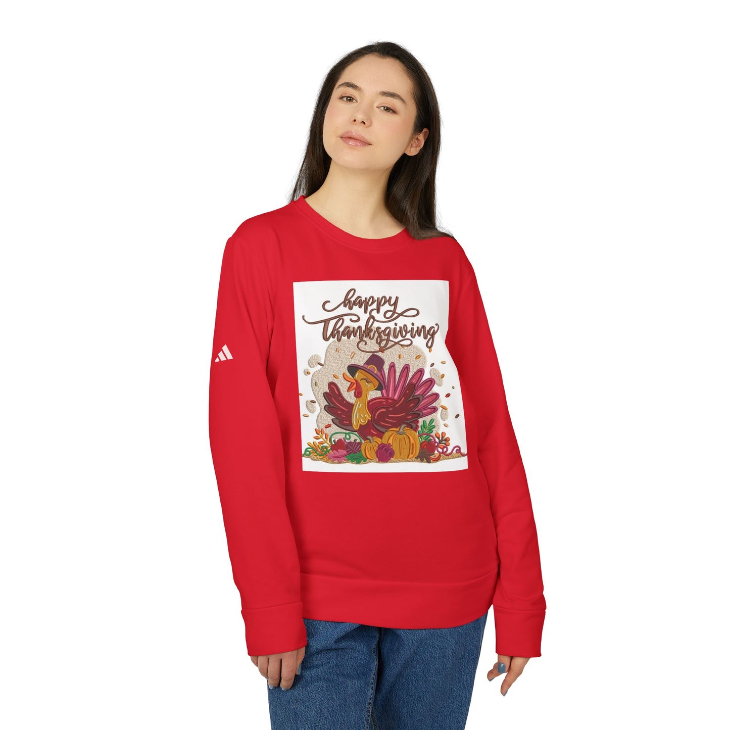 Happy Thanksgiving adidas Unisex Fleece Crewneck Sweatshirt