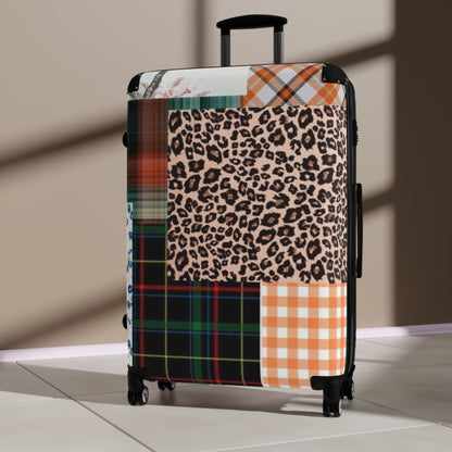 Stripe, Plaid and Animal Print Design Suitcase