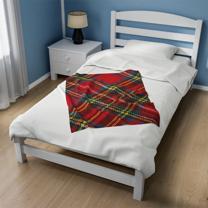 Velveteen Christmas Plaid Plush Blanket