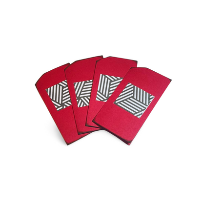 Don't settle for ordinary cards, make a statement with these Red, Black &amp; White Design Folded Cards. They are the perfect blend of style and functionality, makinFolded CardFolded CardRed, Black & White Design Folded Cards 4pck