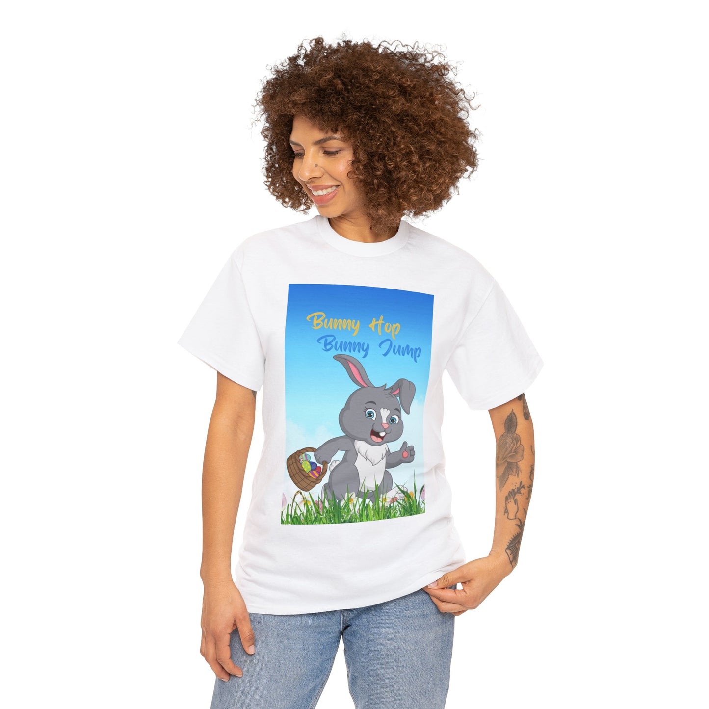 “Bunny Jump, Bunny Hop” Unisex Heavy Cotton Tee