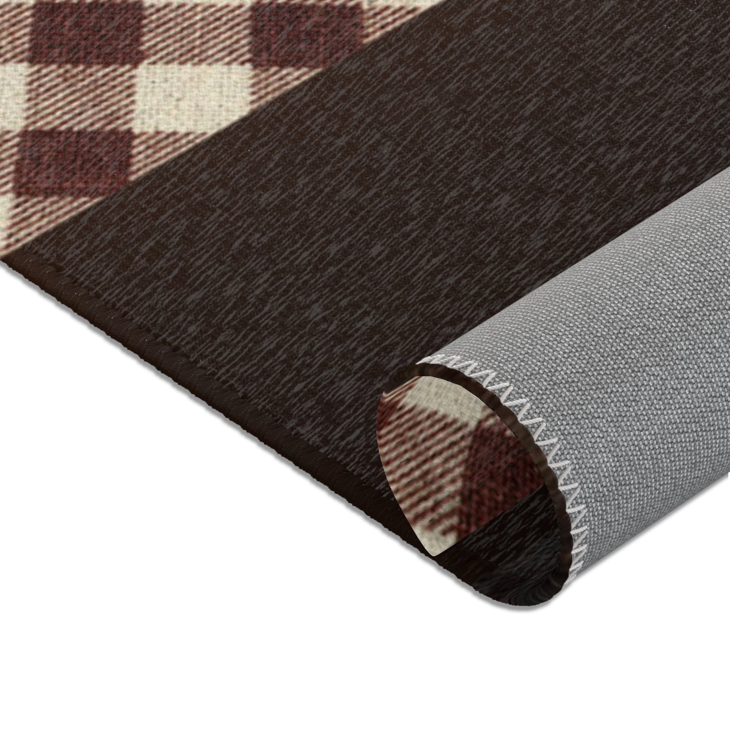 Brown Plaid Area Rugs