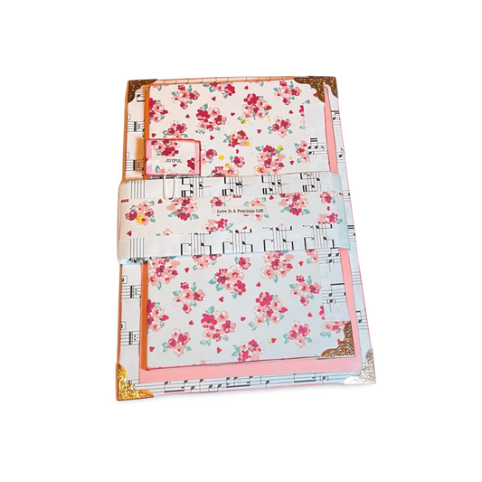 Floral Print Journal with holder