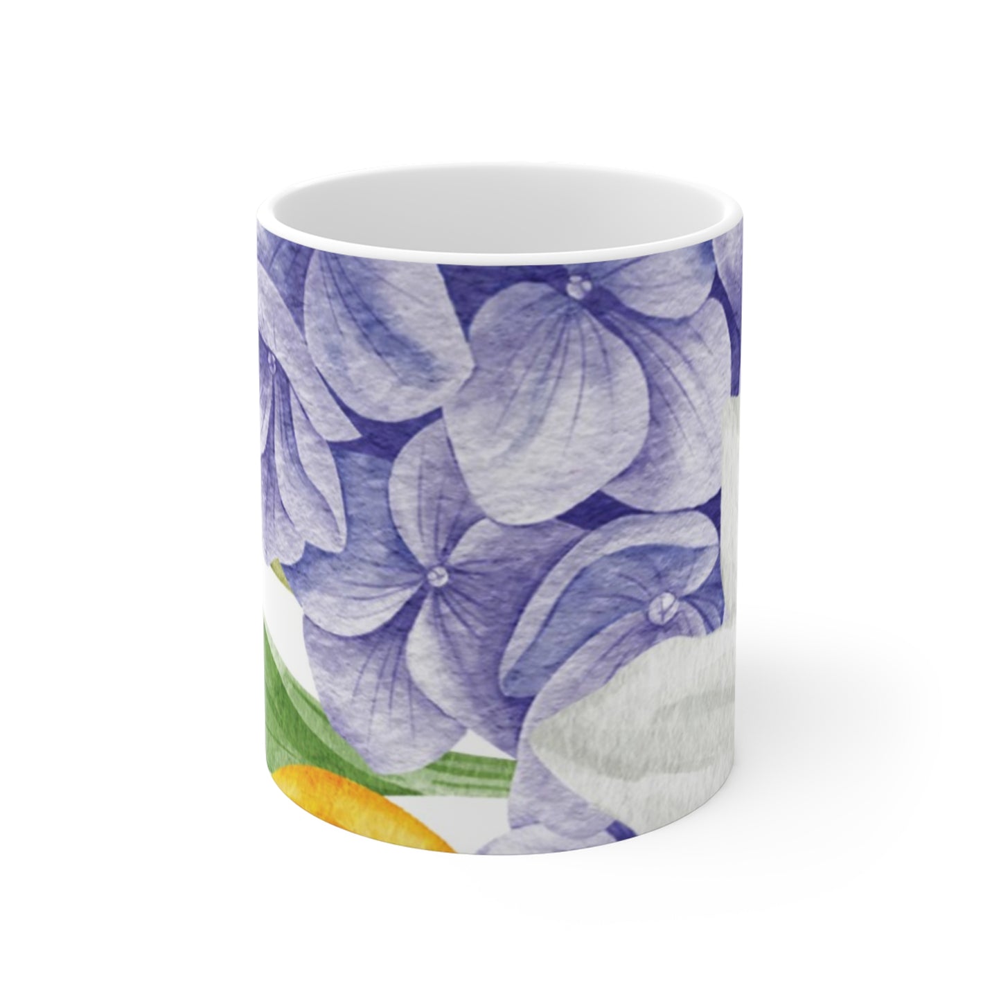 Purple Floral Ceramic Mug, 11oz