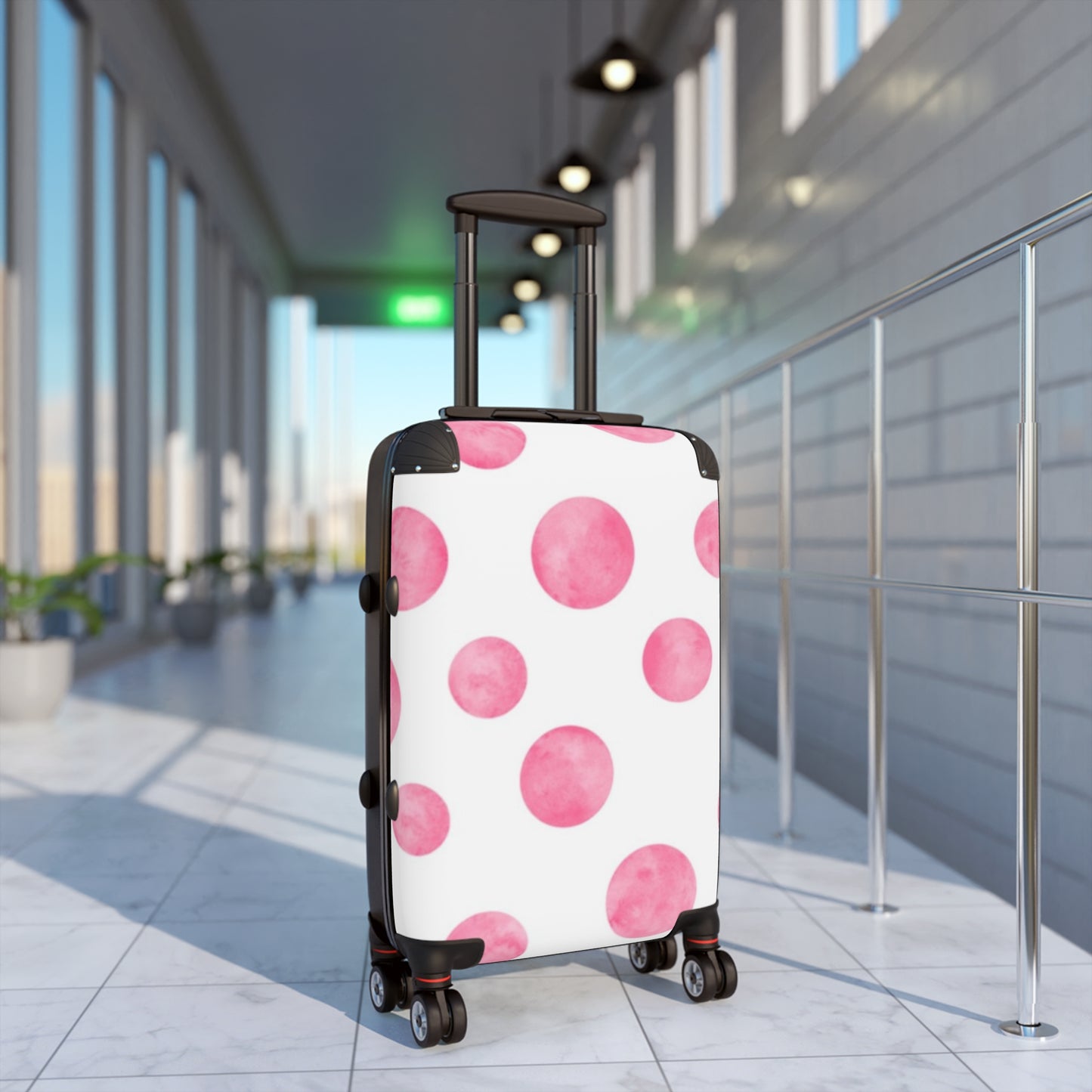 Pink & White Polka Dot Suitcase