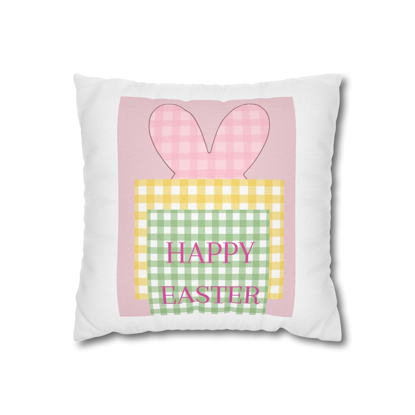 “Happy Easter” Spun Polyester Square Pillowcase