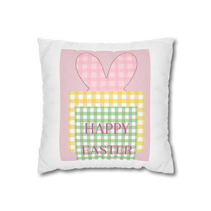 “Happy Easter” Spun Polyester Square Pillowcase