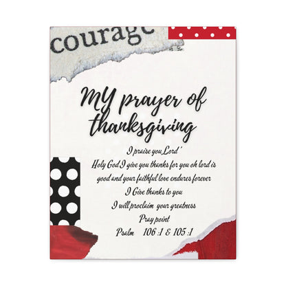 Thanksgiving Prayer Matte Canvas, Stretched, 1.25"