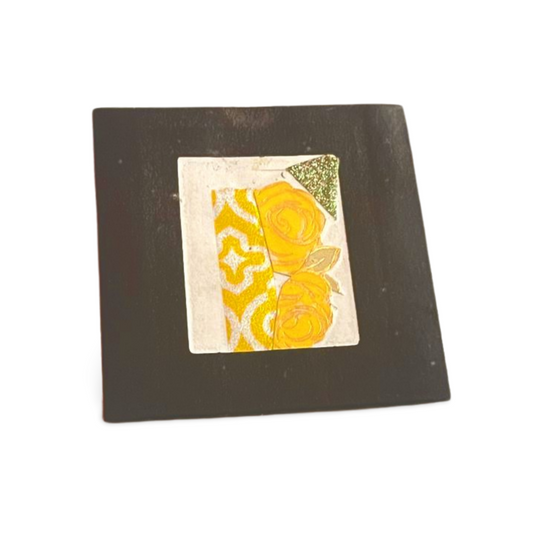 Yellow Flowers Framed Design Journal Pocket