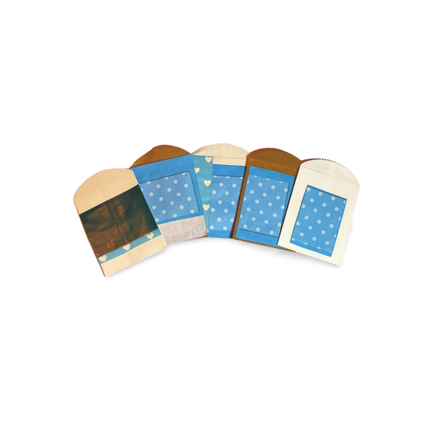 Blue polka dot Journal Envelope Set of 5