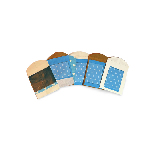 Blue polka dot Journal Envelope Set of 5