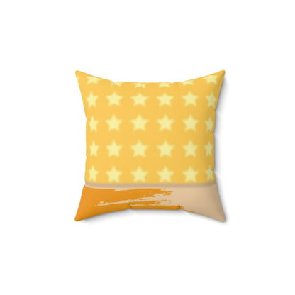 Yellow Polyester Square Pillow